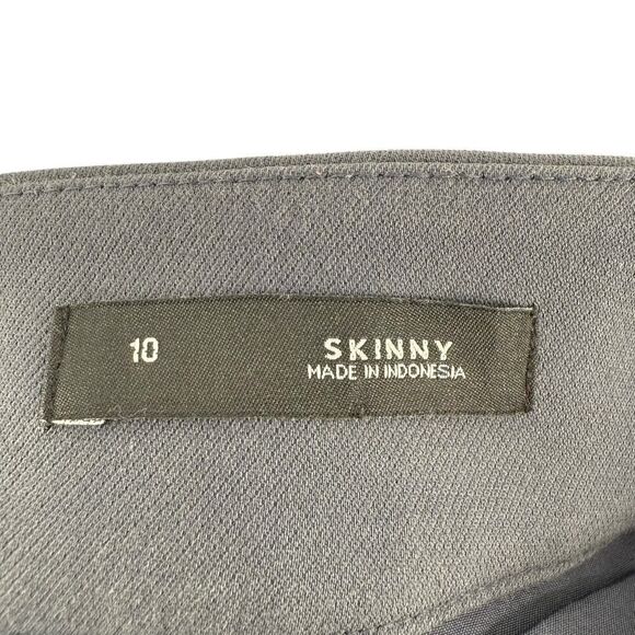 LOFT Skinny Trouser Pants Size 10 Gray Mid Rise Classic Career Wear Flat Front - Picture 3 of 7